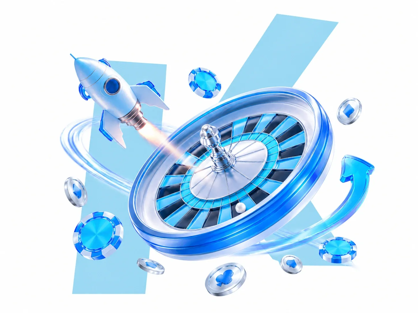 Casino Wheel Rocket Chip Spin